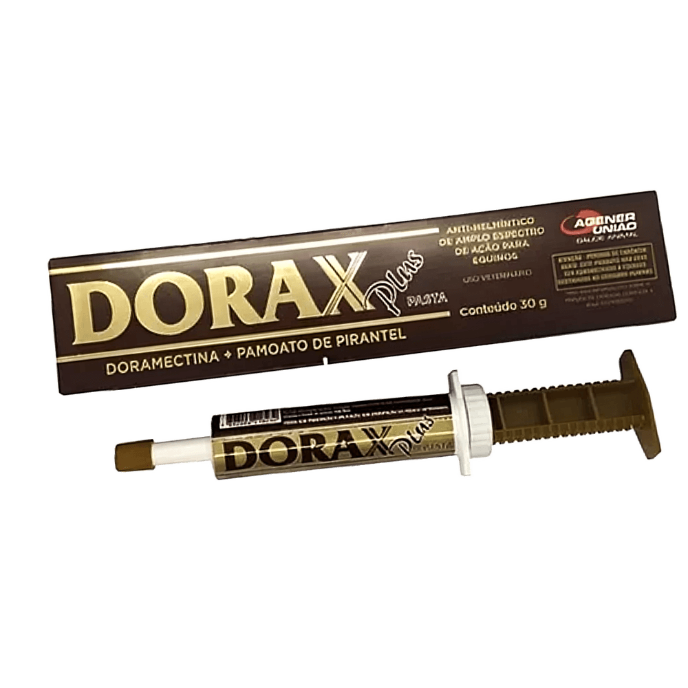 DORAX PLUS DORAMECTINA + PIRANTEL VERMIFUGO GEL ORAL P/ EQUINOS AGENER 30G BISNAGA DORAX PLUS DORAMECTINA + PIRANTEL VERMIFUGO GEL ORAL P/ EQUINOS AGENER 30G BISNAGA