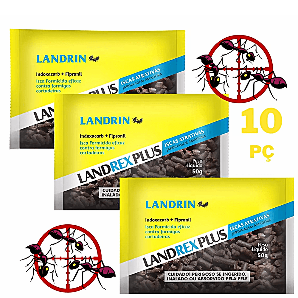 LANDEX PLUS INDOXACARB + FIPRONIL ISCA GRANULADA P/ FORMIGA LADRIN 10 SACHES 50G PACOTE C/ 10 SACHES 50G LANDEX PLUS INDOXACARB + FIPRONIL ISCA GRANULADA P/ FORMIGA LADRIN 10 SACHES 50G PACOTE C/ 10 SACHES 50G