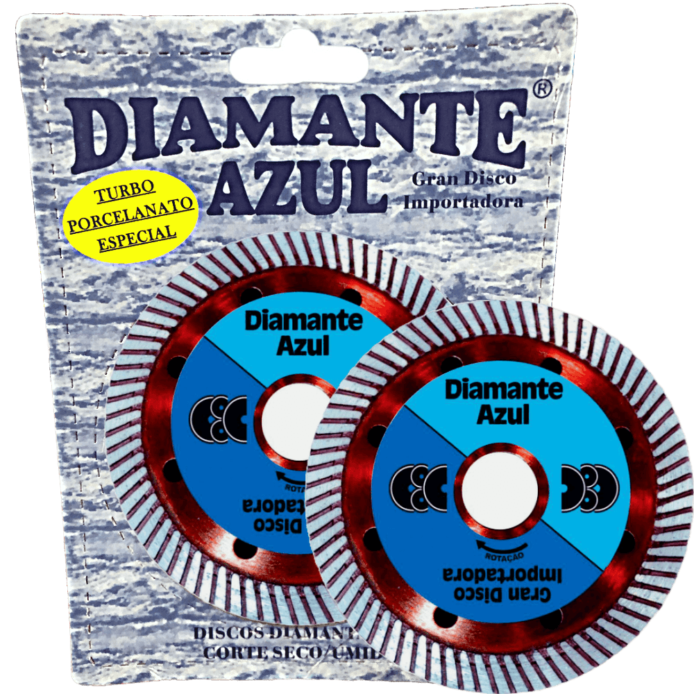 DISCO CORTE DIAMANTADO TURBO ESPECIAL SECO/UMIDO PORCELANATO E CERAMICA DIAMANTE AZUL 4.1/2 DISCO CORTE DIAMANTADO TURBO ESPECIAL SECO/UMIDO PORCELANATO E CERAMICA DIAMANTE AZUL 4.1/2