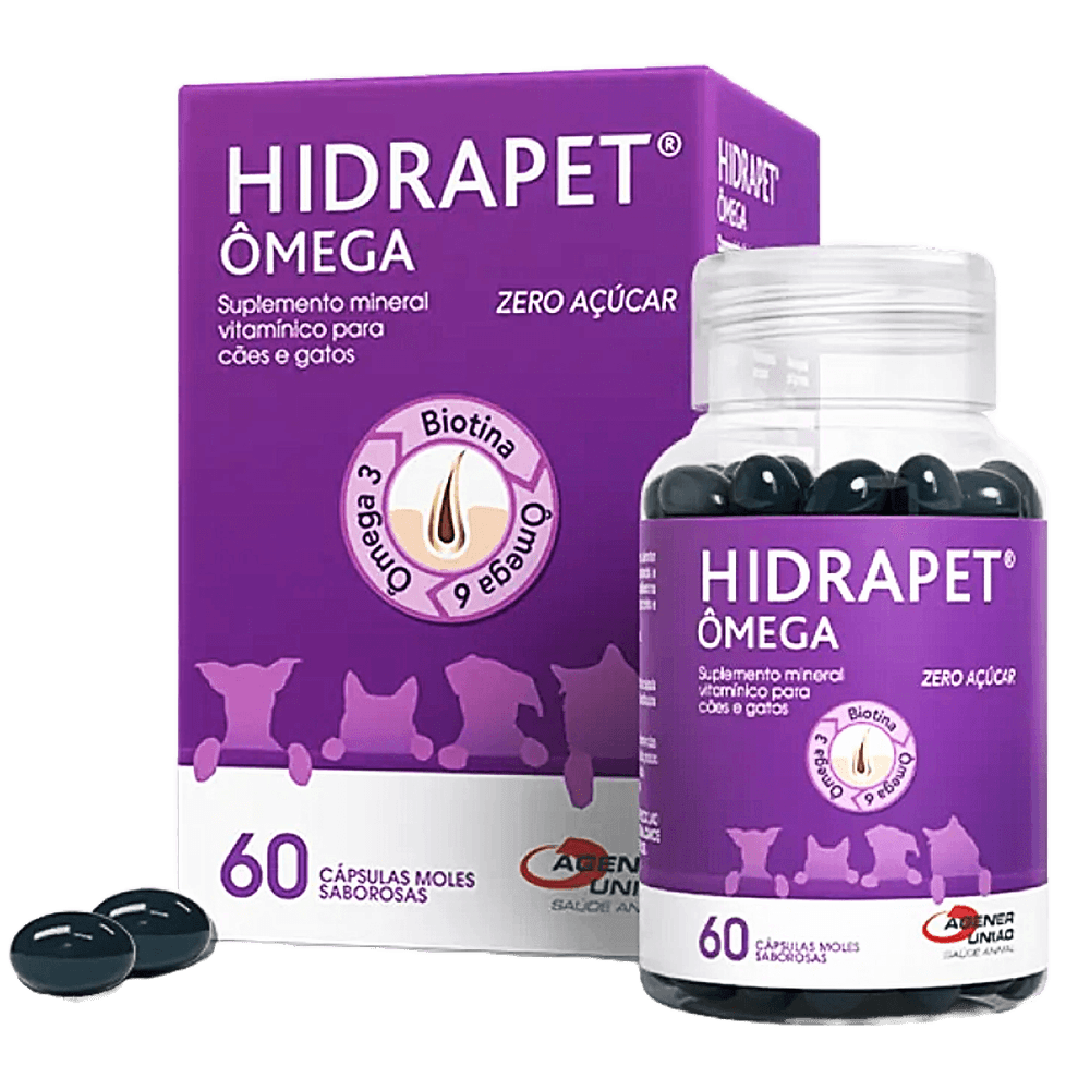 HIDRAPET OMEGA SUPLEMENTO VITAMINICO P/ CAES E GATOS AGENER CAIXA C/ 60 COMPRIMIDOS HIDRAPET OMEGA SUPLEMENTO VITAMINICO P/ CAES E GATOS AGENER CAIXA C/ 60 COMPRIMIDOS